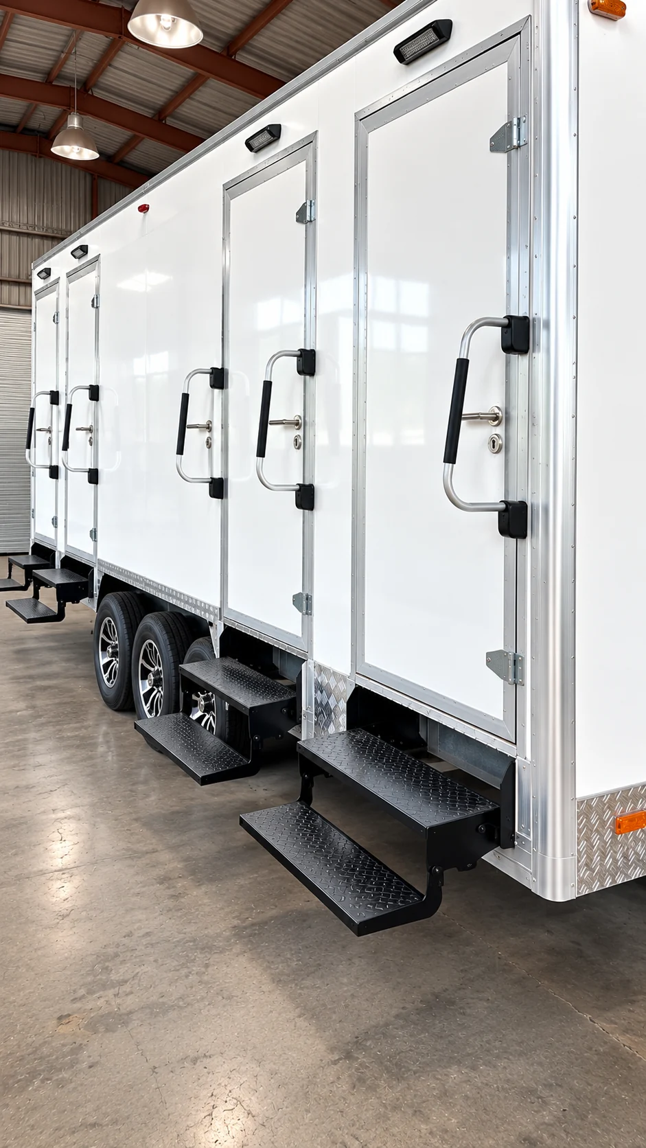 White enclosed trailer exterior