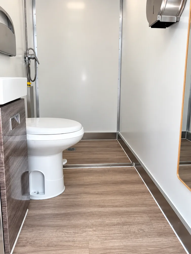 Luxury shower restroom trailer interior