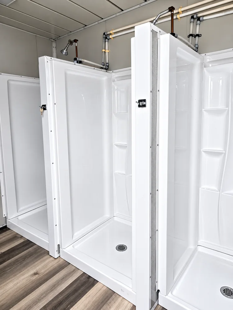 Shower container rental private stalls