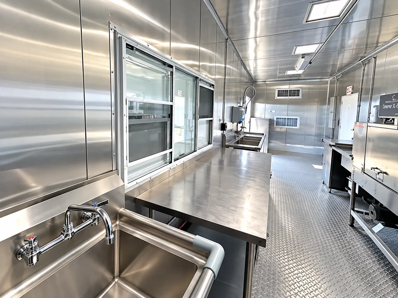 Mobile dish trailer sink prep station