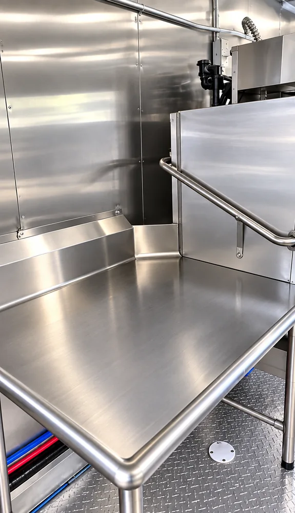 Dish trailer stainless steel work table