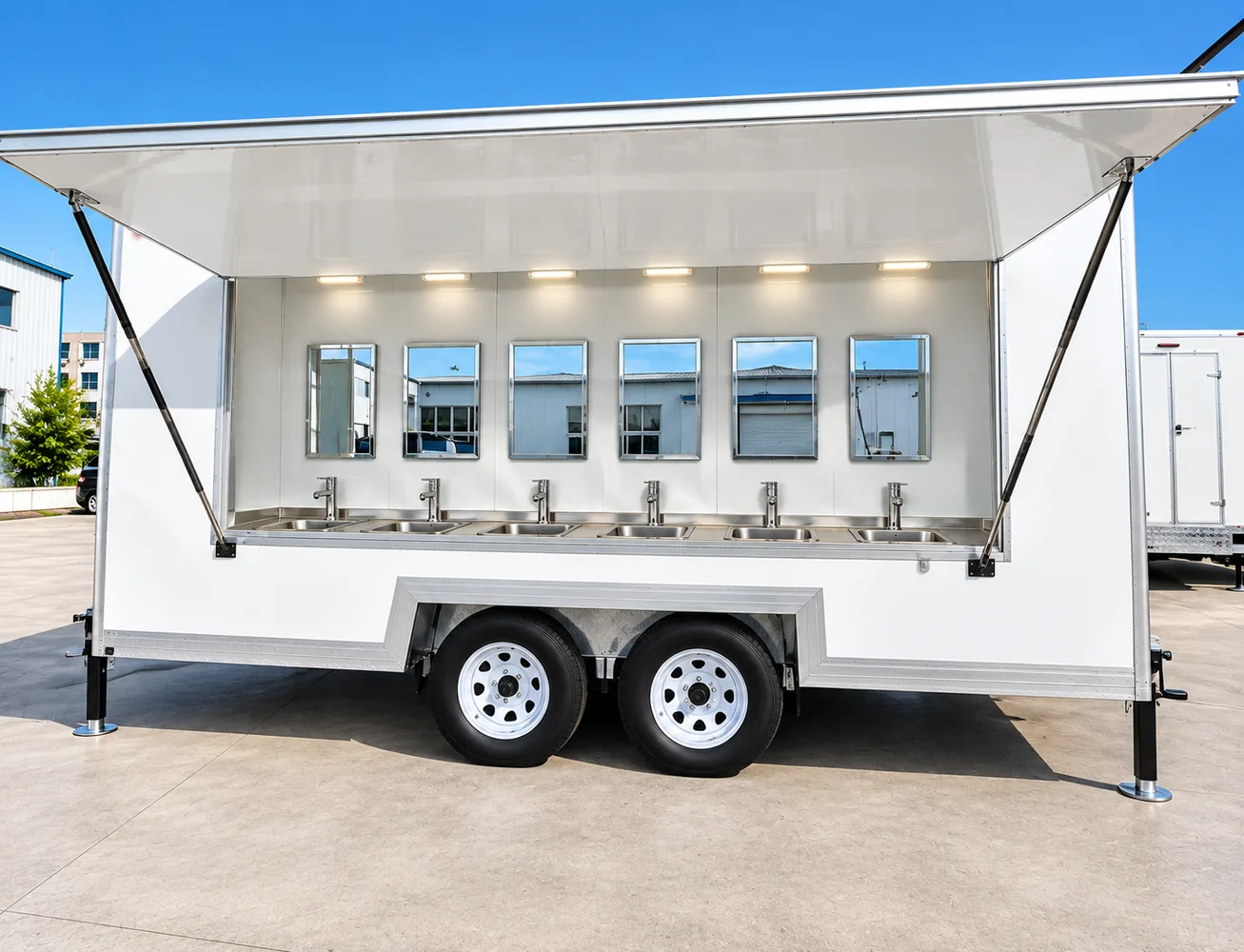 Mobile hand washing station trailer