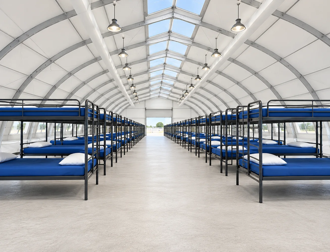 Temporary sleeping facilities bunk bed interior