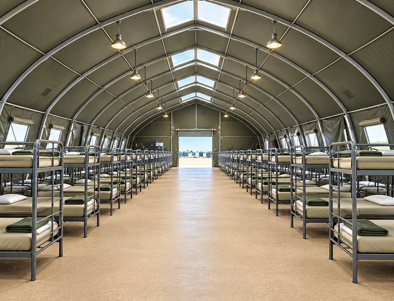 Temporary sleeping facilities large bunkbed interior