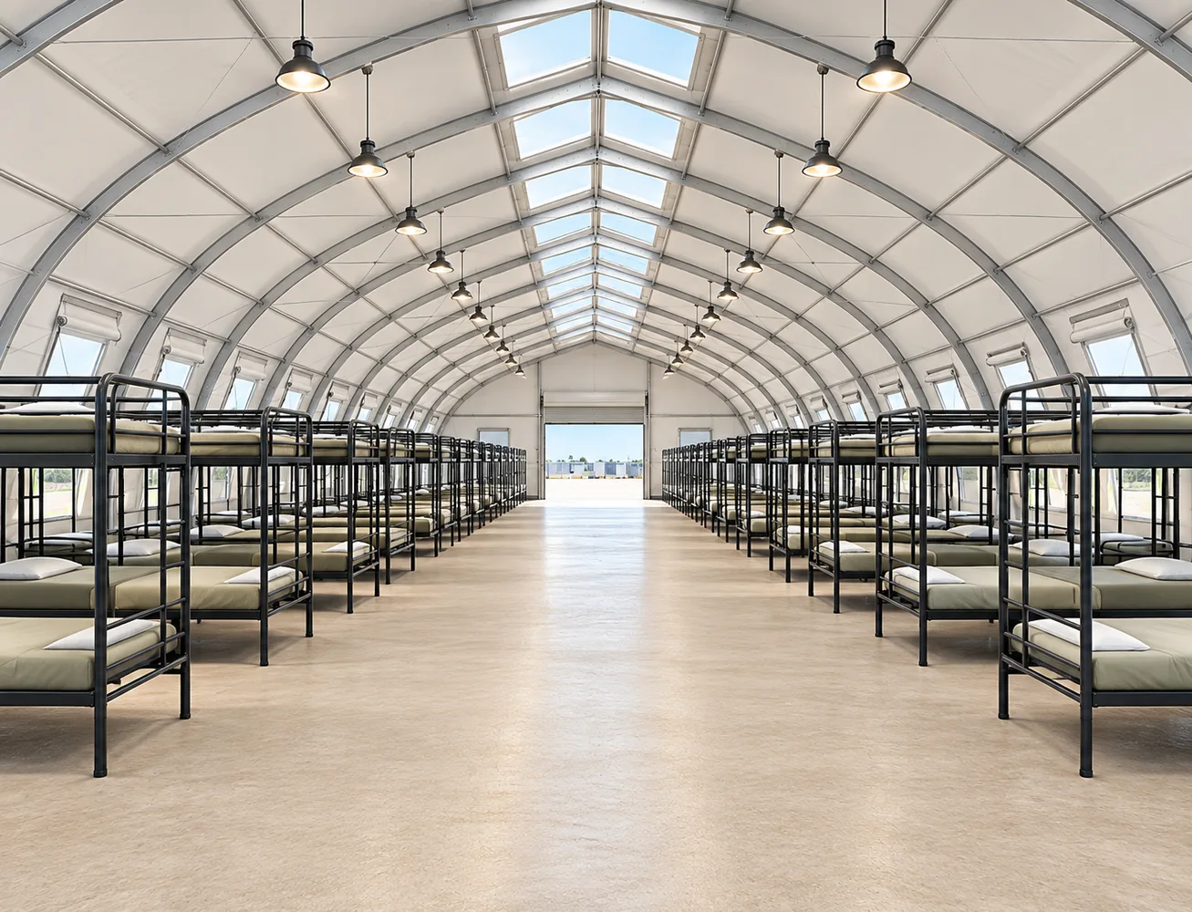 Temporary sleeping facilities emergency bunk beds