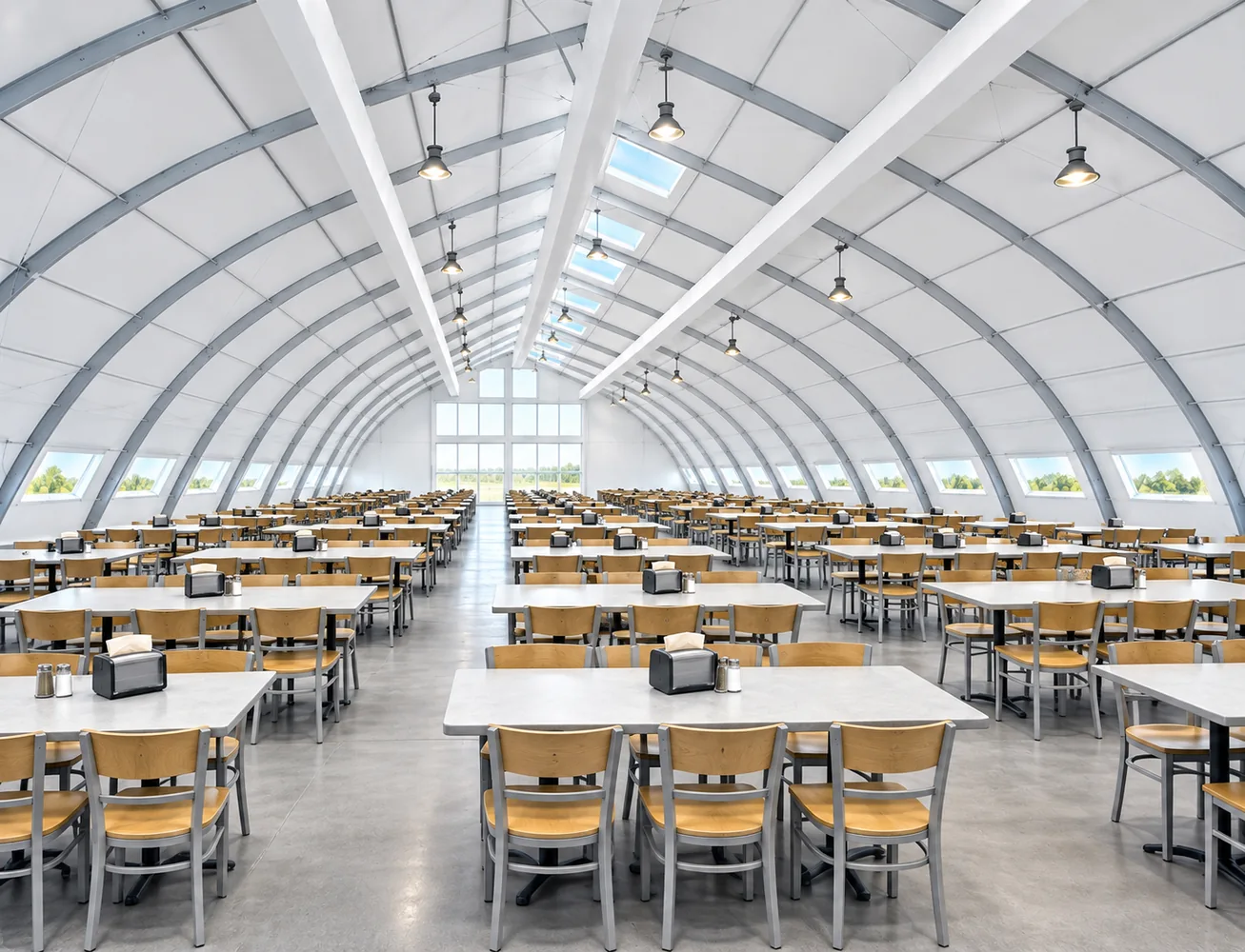 Mobile dining hall seating area