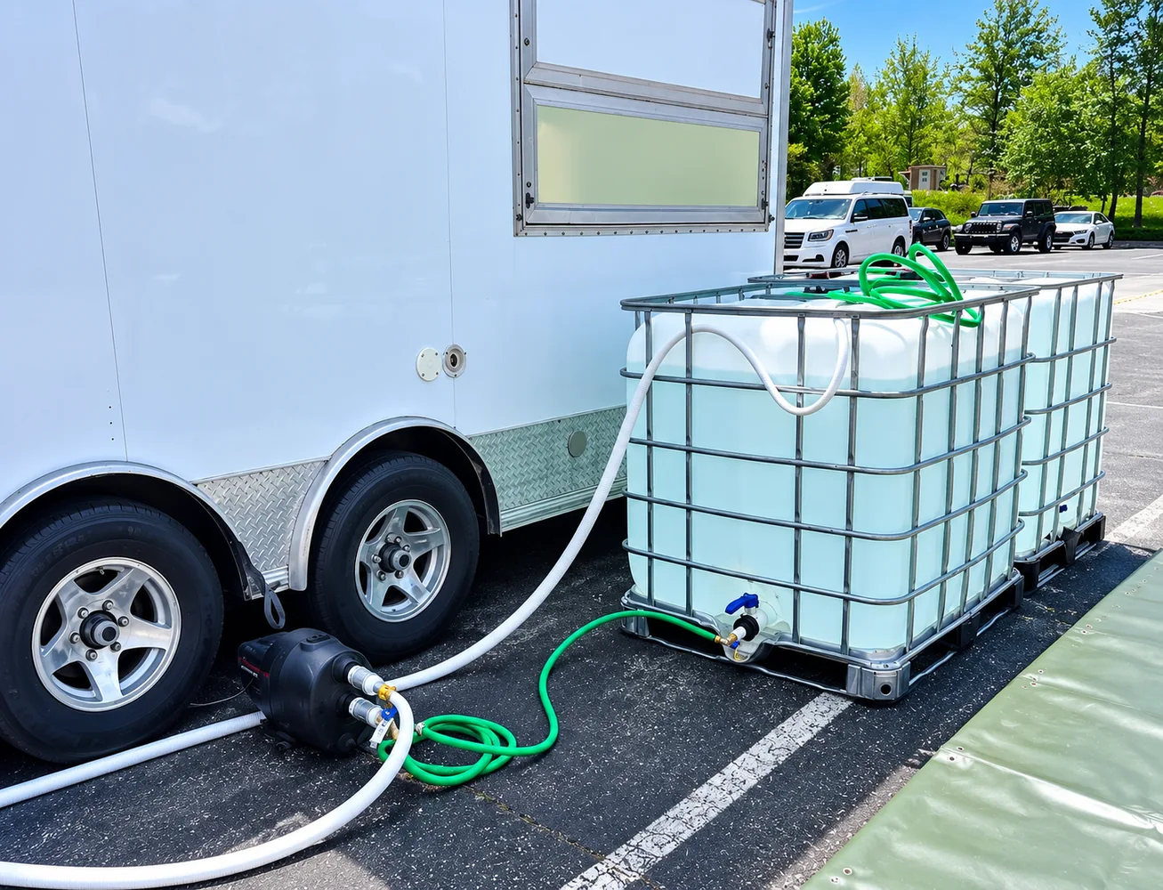 Temporary water storage tanks rental system